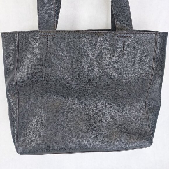 Liz Claiborne Shoulder Purse Tote Bag Black Faux Pebbled Leather Lined Pockets - Picture 7 of 16